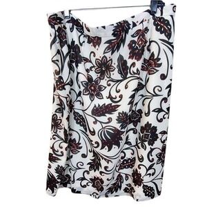 Le suit floral black white red‎ Floral gorgeous skirt Plus Size 22 New